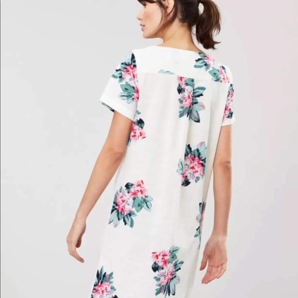 Joules Fifi Print Shift Dress Size 8 Floral Cream - Picture 5 of 6